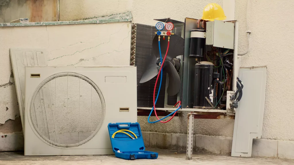 broken air conditioner as rubbish
